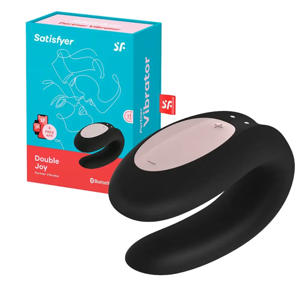 Satisfyer Double Joy control app ideal para parejas - Negro
