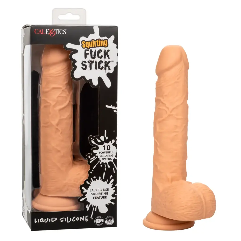 Dildo Eyaculador Recargable Calexotics Squirting Fuck Stick™ - Vainilla