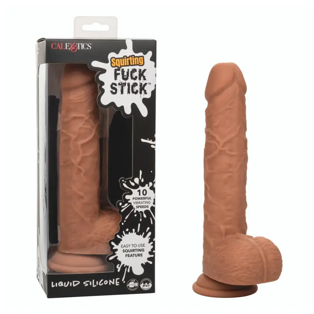 [716770105684] Dildo Eyaculador Recargable Calexotics Squirting Fuck Stick™ - Moka