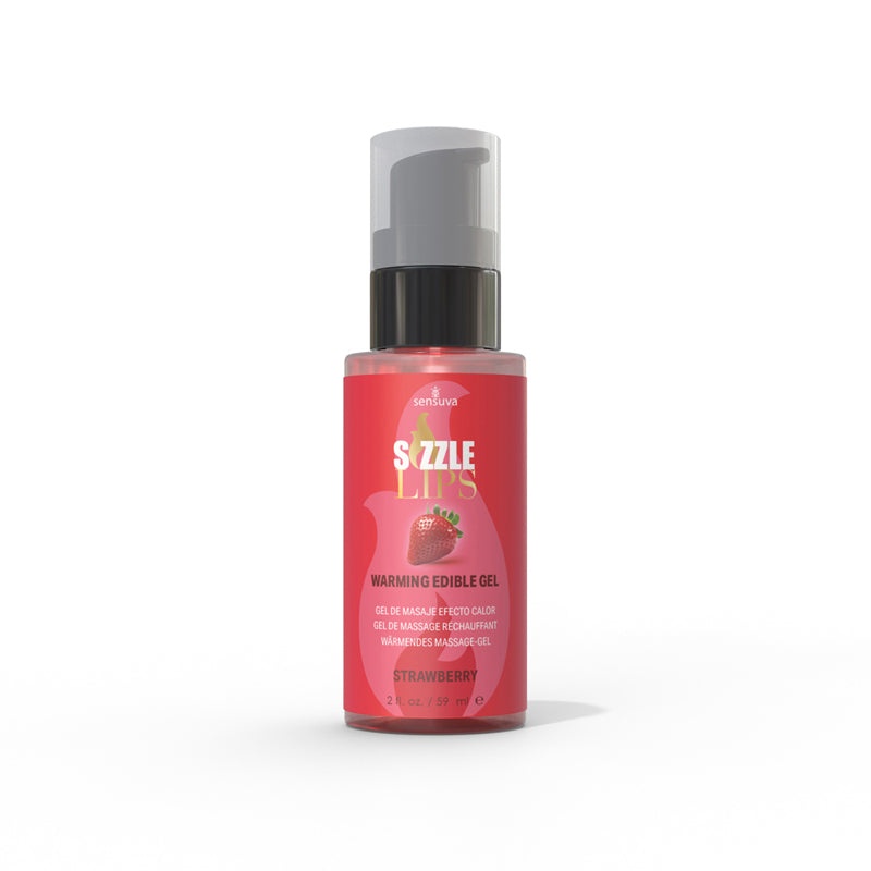 Gel Comestible Caliente para Masajes Sensuva Sizzle Lips - Fresa 59 ML 