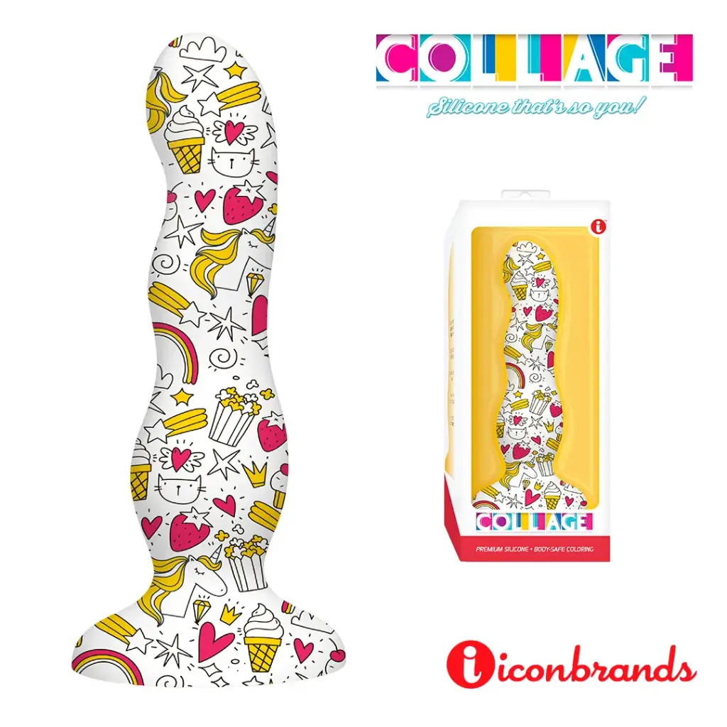 Dildo Soporte de Succión Collage Cupcakes and Unicorns 