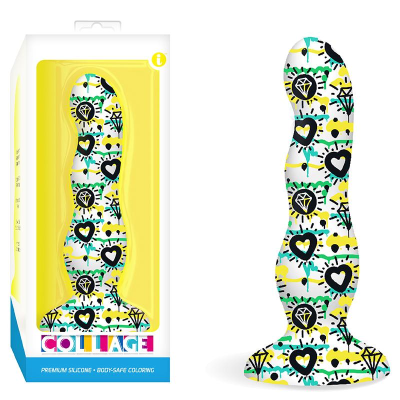 Dildo Soporte de Succión Collage Diamonds and Hearts 