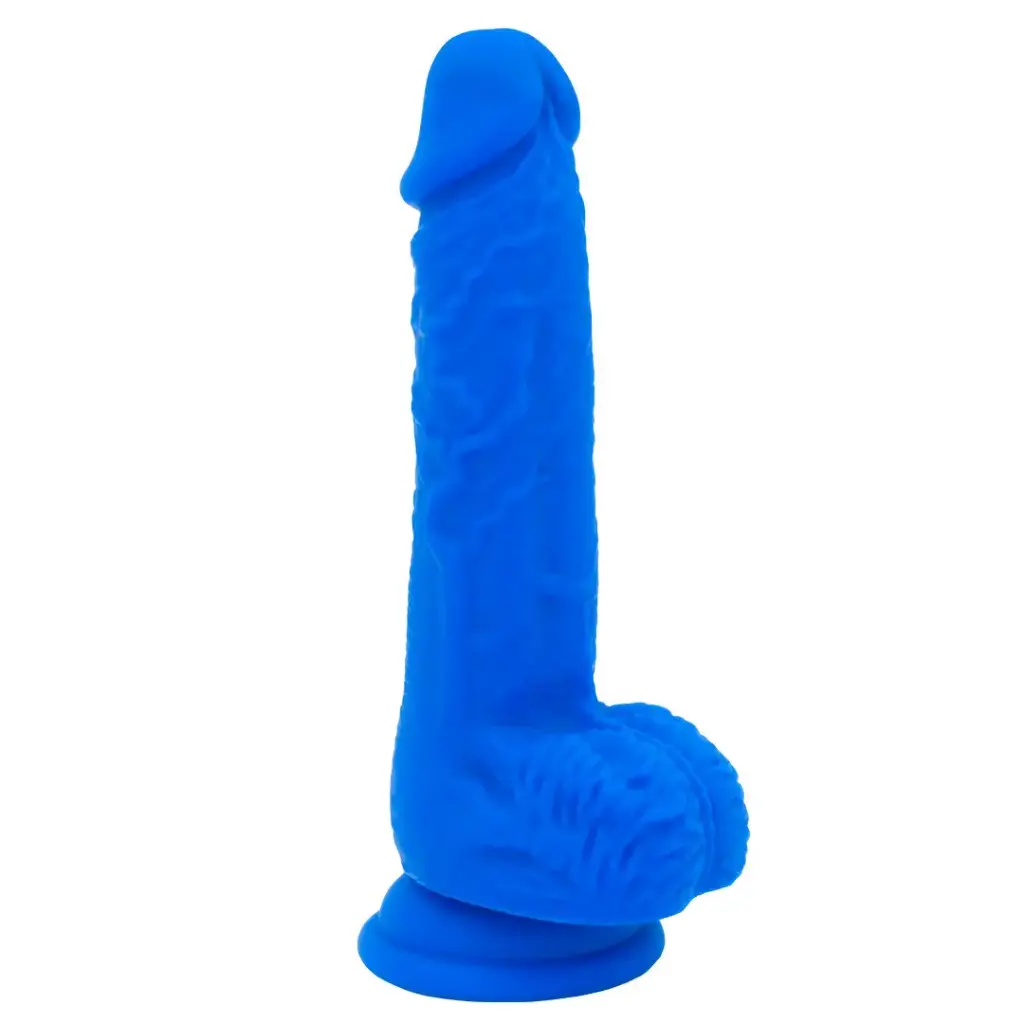 [MLV578701111AZ] Dildo Realista Soporte De Succion Colorfull 19 Cm - Azul
