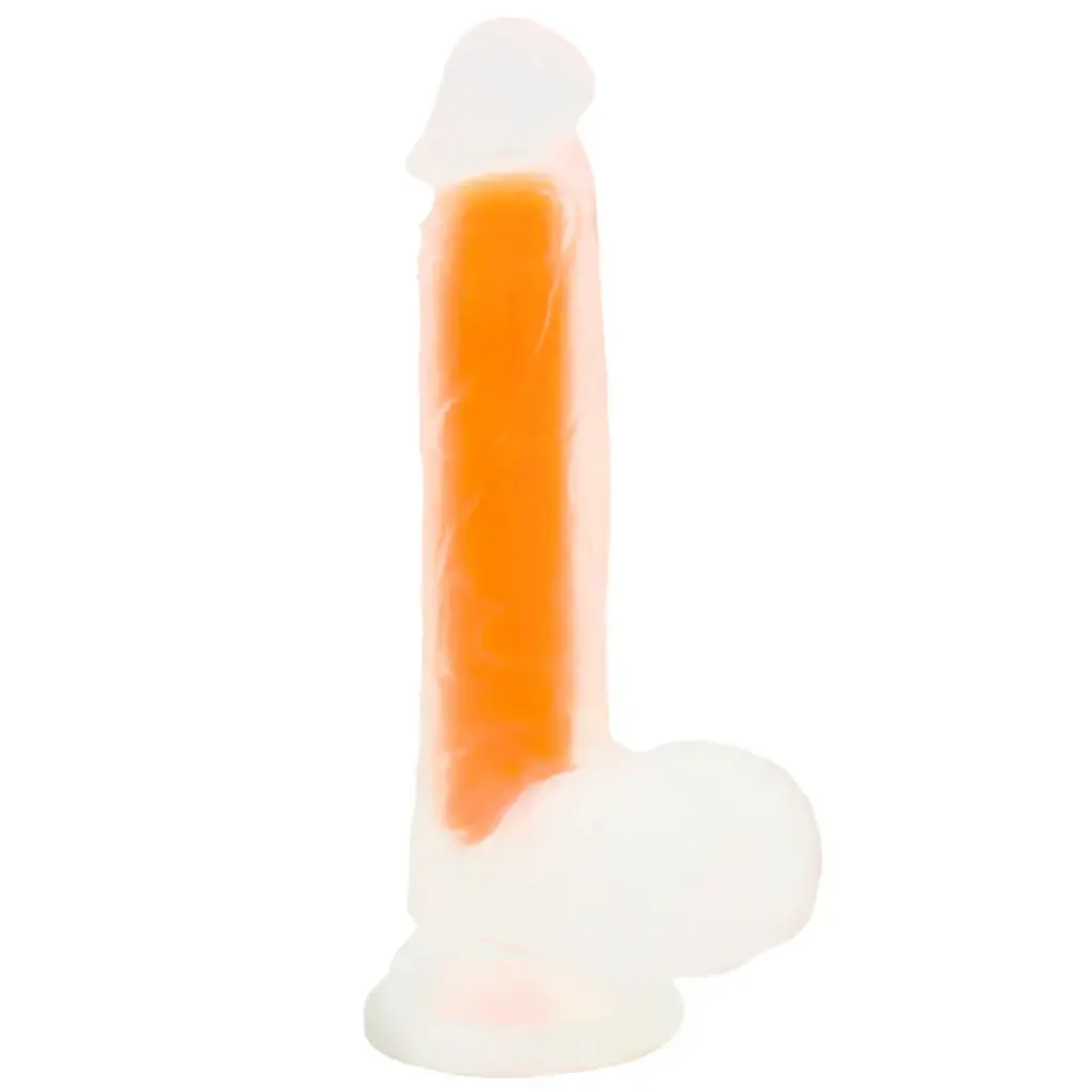 [MLV578700963N] Dildo Realista Soporte Succion 19 Cm Centro Colorfull - Naranja