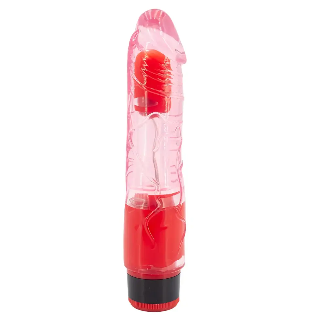 [MLV717727880R] Vibrador Consolador Jelly Multivelocidad Rocky 20 Cm - Rojo