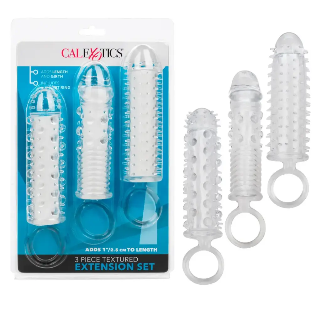[716770100931] Set de 3 Fundas Texturizadas Extesión de Pene Calexotics - SE1625602 