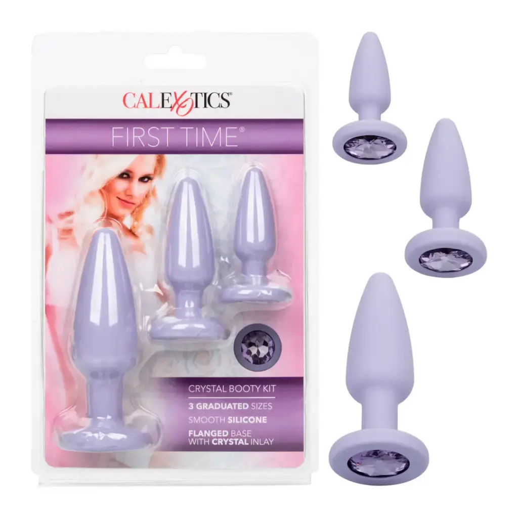 Kit de Plug con joya First Time® Crystal Booty -Lila 