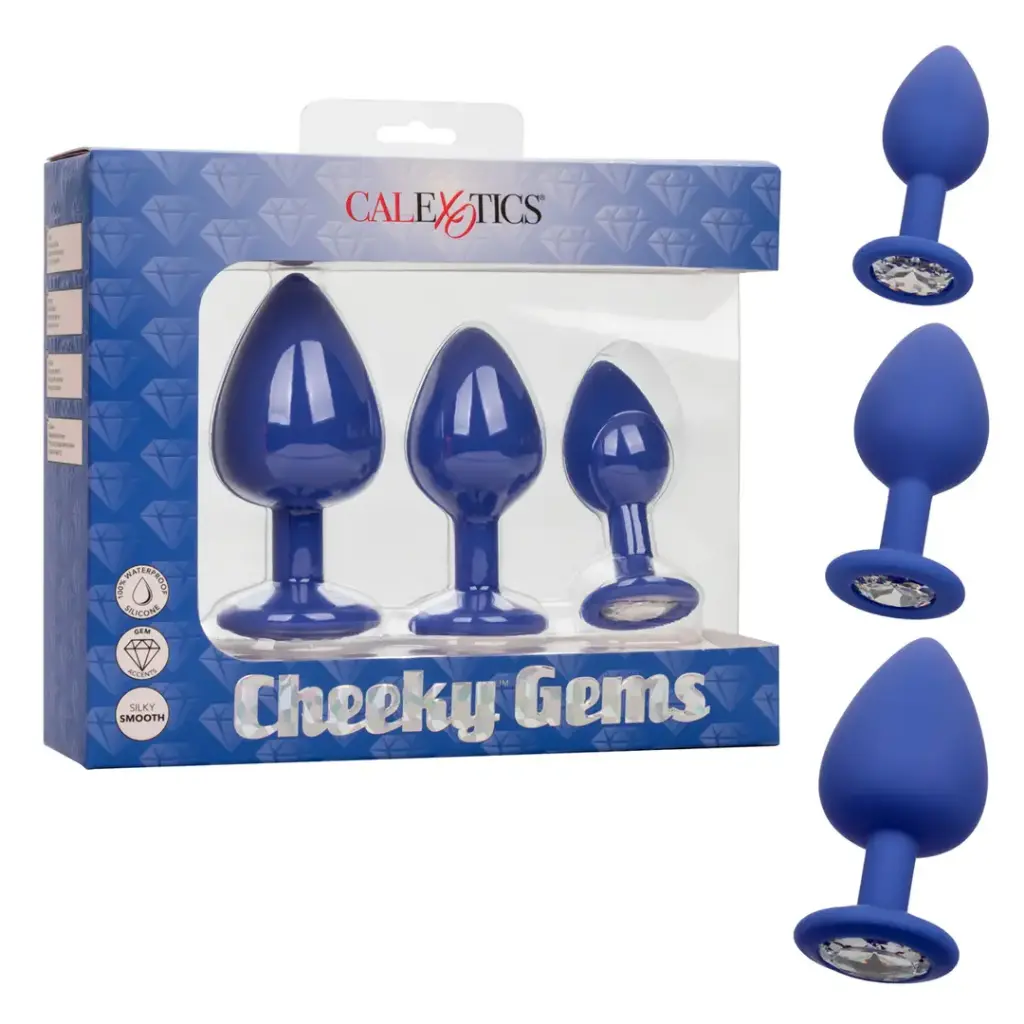 [716770100320] Kit de 3 Plug con Joyas Cheeky Gems - Purpura