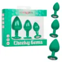 Kit de 3 Plug con Joyas Cheeky Gems - Verde