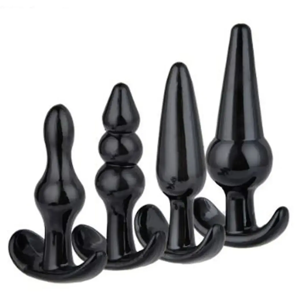 Kit De 4 Plug Anal  Iniciadores Anales - Negro