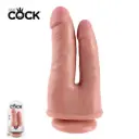 King Cock Dildo con soporte de succión de 15 Cm - Double Penetrator Vainilla