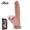 King Cock Plus 3D Dildo Triple densidad con soporte de succión de 18 Cm - 3D Ricky Vainilla