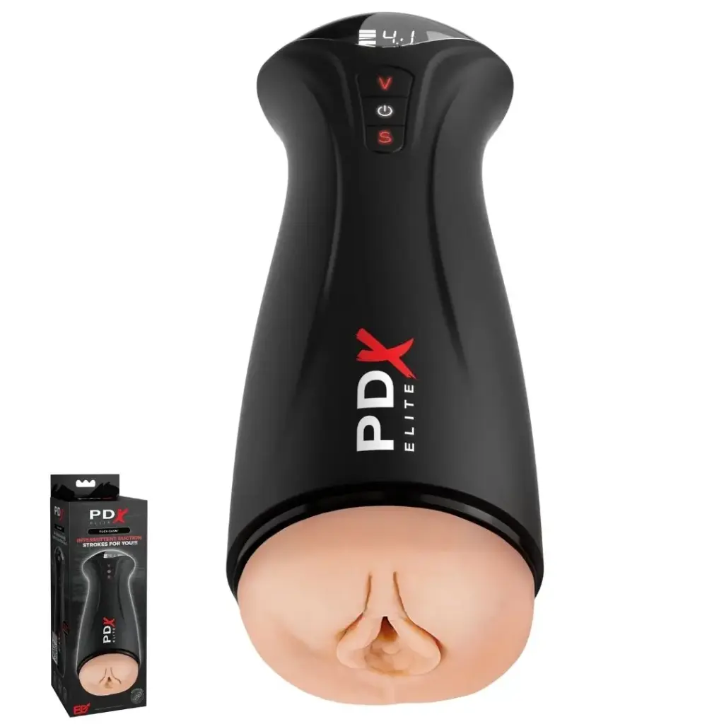 [603912775556] PDX Elite Fuck Gasm Masturbador Masculino Vibrador con Succión Recargable via USB - Sara Vainilla