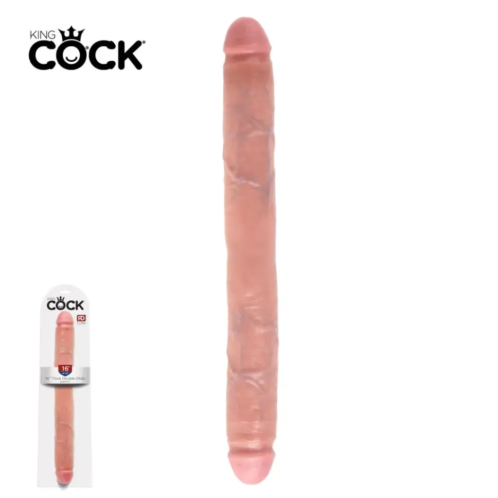 King Cock 41 Cm Dildo doble - Adan Vainilla
