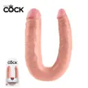 King Cock Dildo doble de 18 Cm - Snake Vainilla