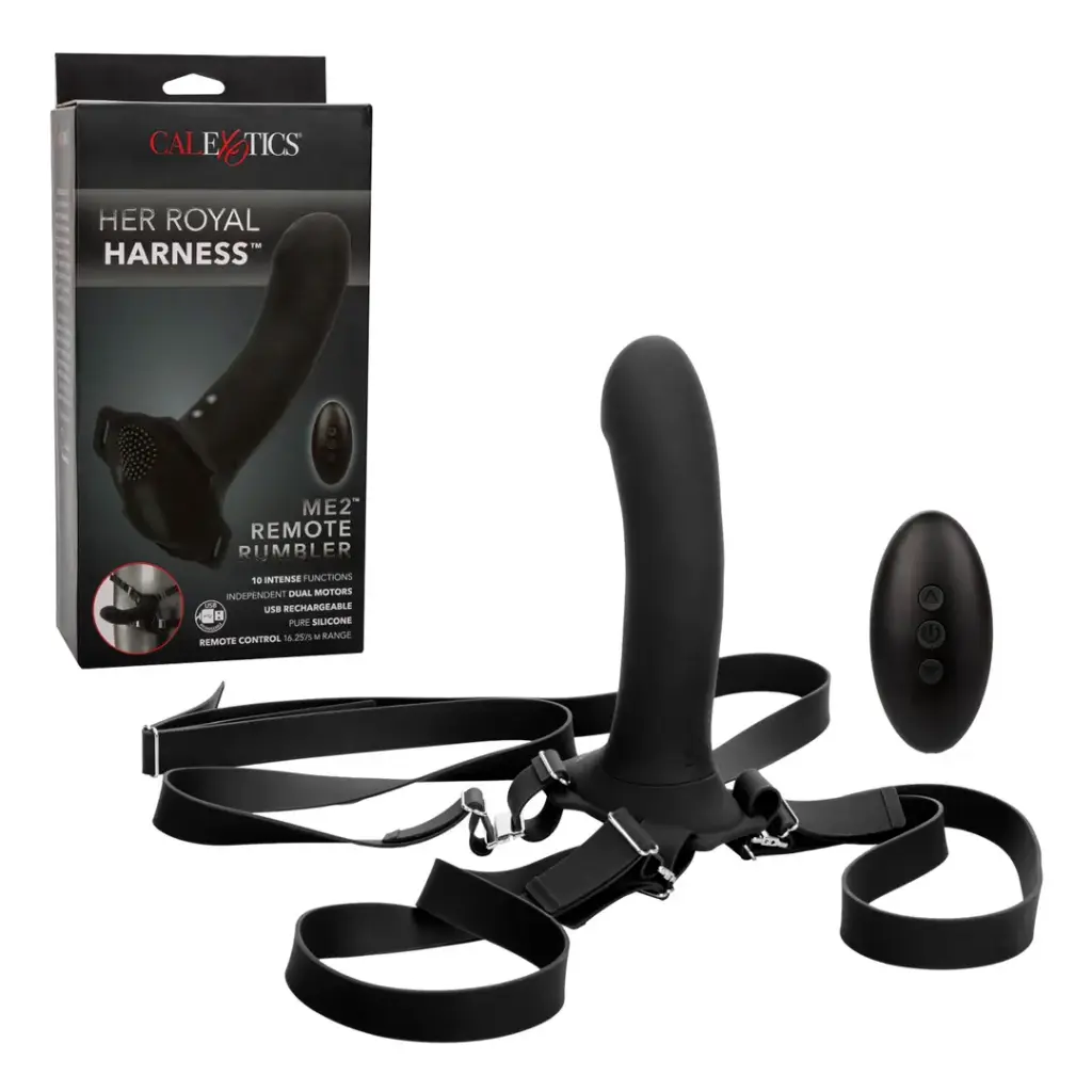 [716770101457] Arnes Strap on Vibrador Calexotics Her Royal Harness® Me2™  Remote Rumbler  