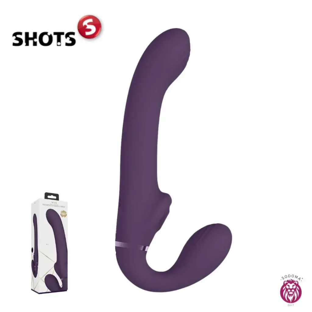 Arnes Strap On Sin correas Doble Estimulacion Pulse-Wave & Airwave - Violeta