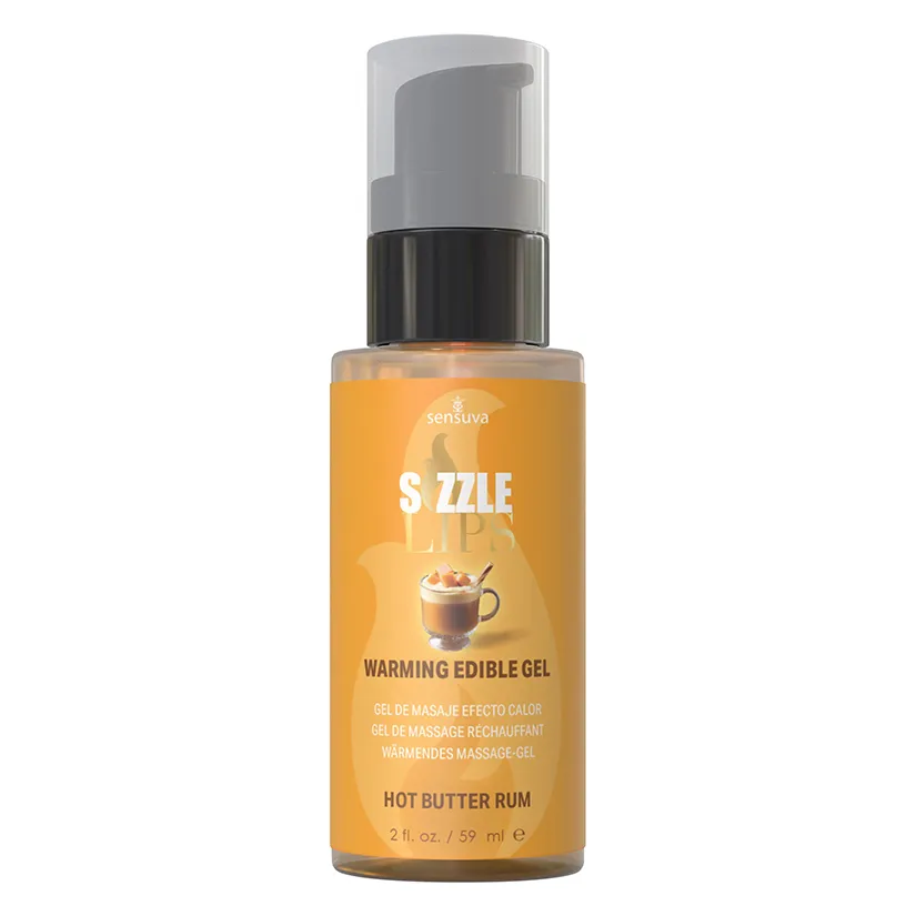[810002664137] Gel Comestible Caliente para Masajes Sensuva Sizzle Lips - Crema de Ron 59 ML 