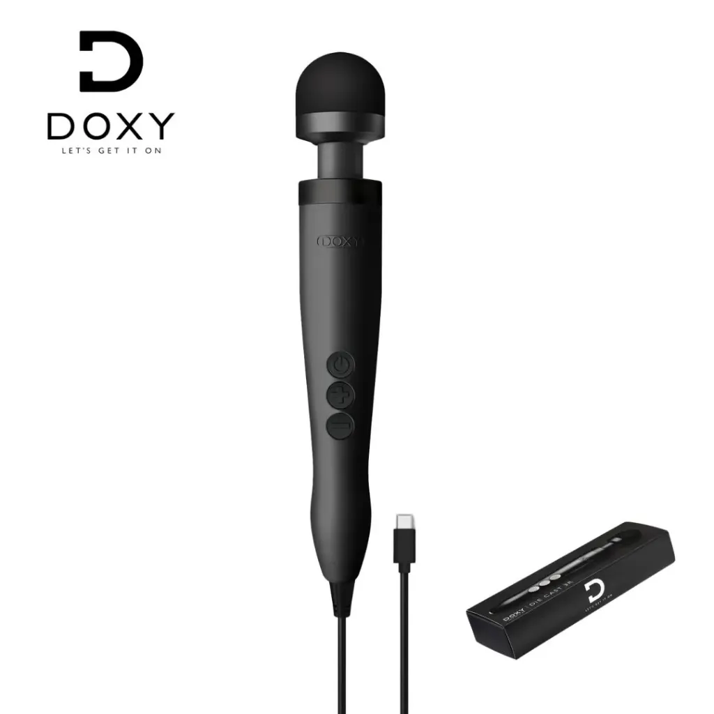 [712758998217] Doxy USB-C Wand Vibrador Ultra Potente - Negro Mate
