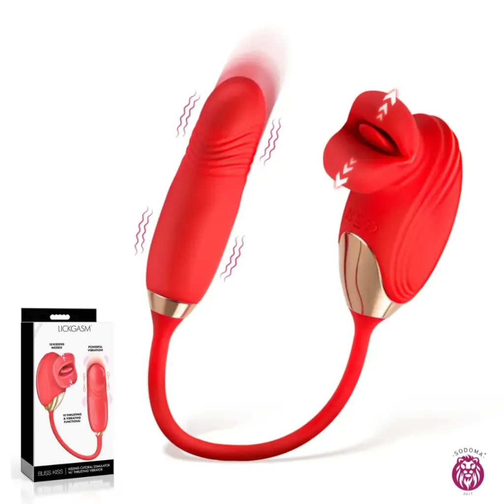 BlissKiss Succionador Lengua Movible y Bala Vibradora Telescopica