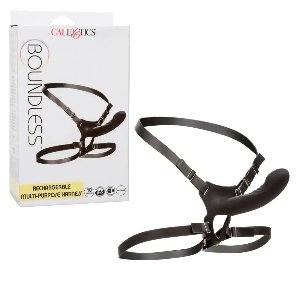 Arnes y dildo vibrador doble estimulacion Calexotics Boundless™ Multi-Purpose 