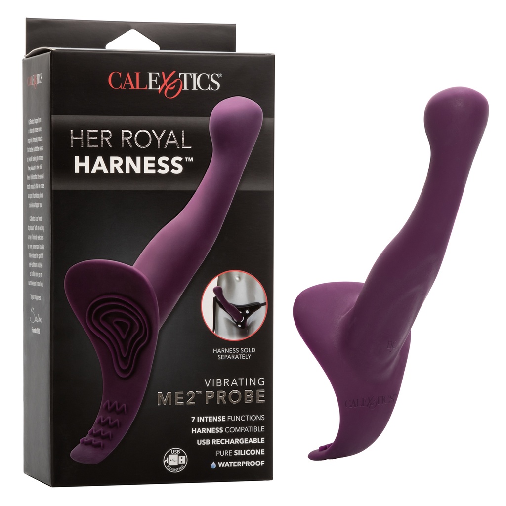 [716770090416] CalExotics Arnes Strap On Her Royal Harness® Vibrating ME2™ Probe