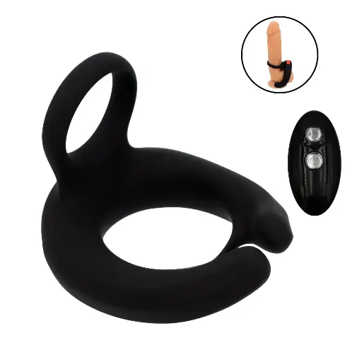 [MOONROCKY] Anillo vibrador para pene y testiculos a control remoto Rocky