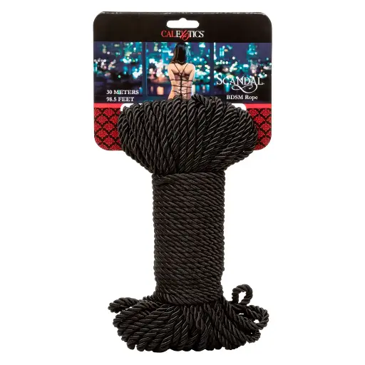 [CAL-Cuerda30Mts-Negra] Cuerda para Bondage BDSM Shibari Calexotics Scandal® de 30 Mts - Negra