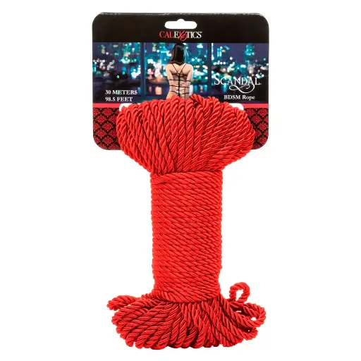 [CAL-Cuerda30Mts-Roja] Cuerda para Bondage BDSM Shibari Calexotics Scandal® de 30 Mts - Roja