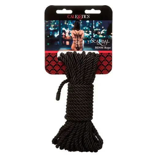 [CAL-Cuerda10Mts-Negra] Cuerda para Bondage BDSM Shibari Calexotics Scandal® de 10 Mts - Negra