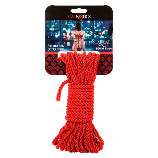 [CAL-Cuerda10Mts-Roja] Cuerda para Bondage BDSM Shibari Calexotics Scandal® de 10 Mts - Roja