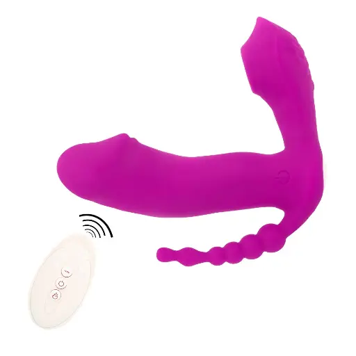 [FX-Pantyfox-Violeta] Panty Vibrador Con Ondas De Presion Recargable Fox - Violeta