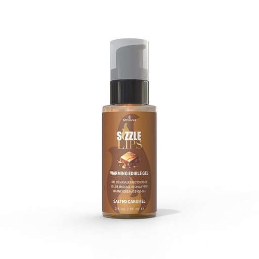 [Sizzle-59ML-Caramelo] Gel Comestible Caliente para Masajes Sensuva Sizzle Lips - Caramelo Salado 59 ML