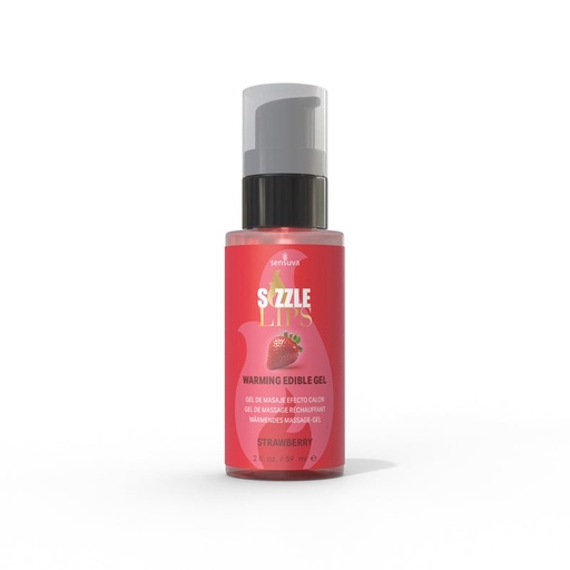 [Sizzle-59ML-Fresa] Gel Comestible Caliente para Masajes Sensuva Sizzle Lips - Fresa 59 ML 