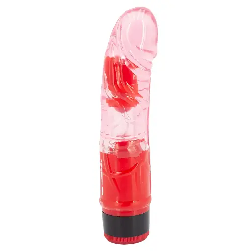 [CN-Aron-Rojo] Vibrador Consolador Jelly Multivelocidad Aron 18 Cm - Rojo