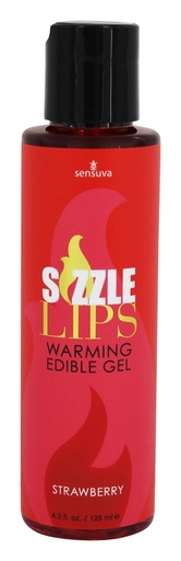 [Sizzle-125ML-Fresa] Gel Comestible Caliente para Masajes Sensuva Sizzle Lips 125 ML - Fresa