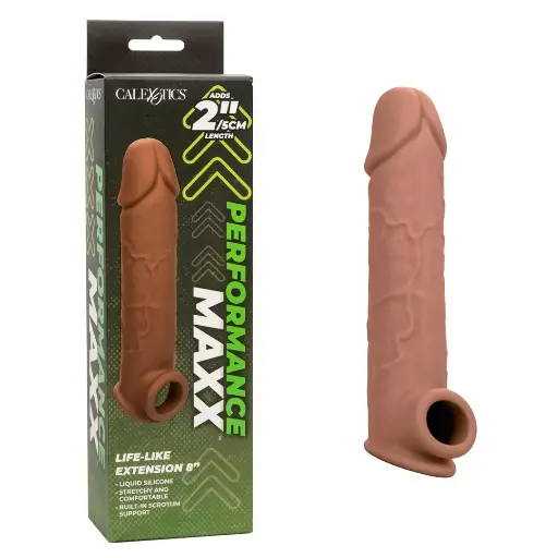 [CAL-Maxx8-Moka] Funda Extensión de Pene Performance Maxx™ Life-Like Extension 8 Calexotics - Moka