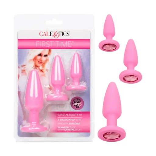[CAL-Crystalbooty-Rosado] Kit de Plug con joya First Time® Crystal Booty -Rosado