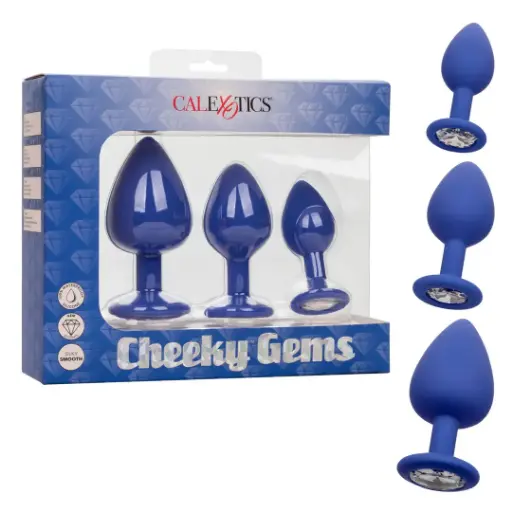 [CAL-CheekyGems-Purpura] Kit de 3 Plug con Joyas Cheeky Gems - Purpura