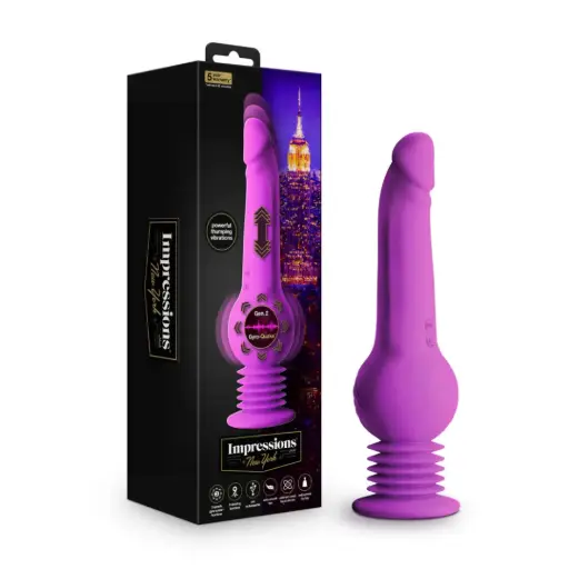 [Blush-Newyork-impressions] Dildo Vibrador Telescopico de Impacto Blush Impressions New York