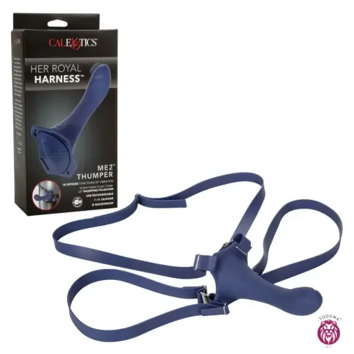 [716770094810] Calexotics Arnes Strap On Her Royal Harness Me2 Thumper - Azul