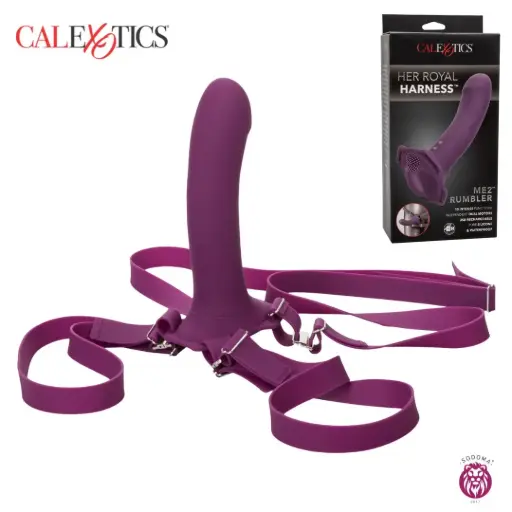 [716770090409] Arnes Strap on Vibrador Calexotics Her Royal Harness® Me2™ Rumbler 