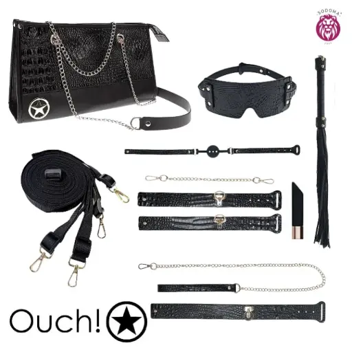 [OU1013BLK] Ouch! Kit de Fetichismo bondage - Roma