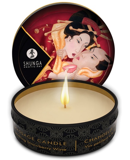 [SH-Vela-Fresa] Vela Aromatica para masajes Shunga 30 ML - Vino Espumante de Fresa 