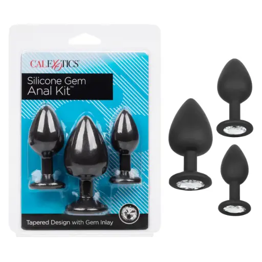 [716770093110] Calexotics Silicone Gem Anal Kit Negro