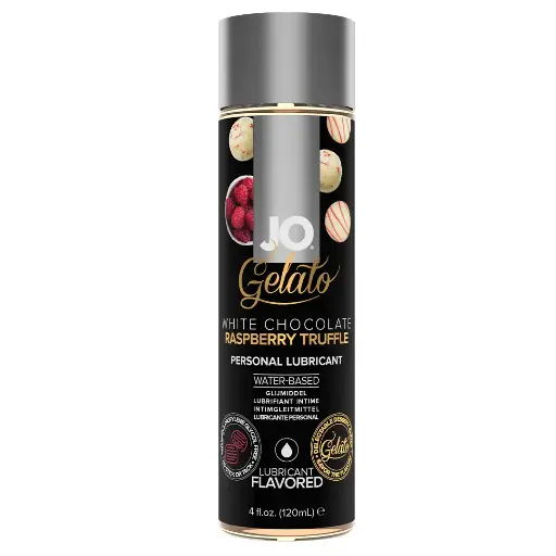 [JO-Gelato-WhiteChocolate-120ML] JO Gelato lubricante comestible a base de agua Chocolate Raspberry Truffle - 120 ML