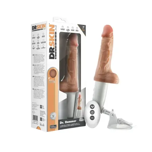 [Blush-DrSkin-Hammer] Maquina sexual Dr. Skin Silicone Dr. Hammer a Control Remoto Telescopica y Vibraciones