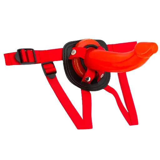 [CN-Arnes-Hotstrom] Arnes Strap On De 3 Anillos Con Dildo Hotstrom 